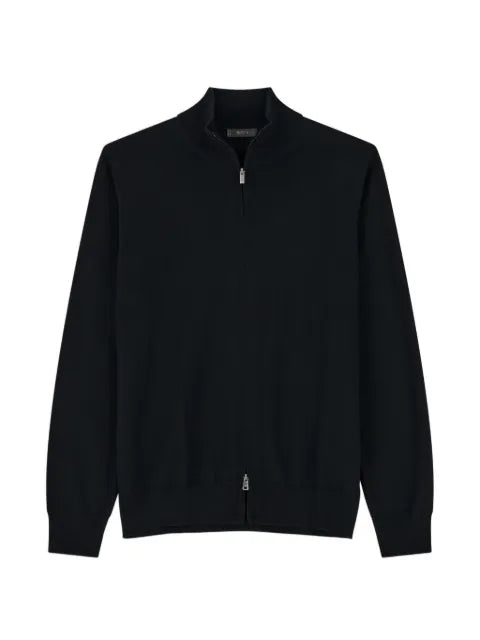 Boggi Milano full-zip jumper in extrafine merino wool