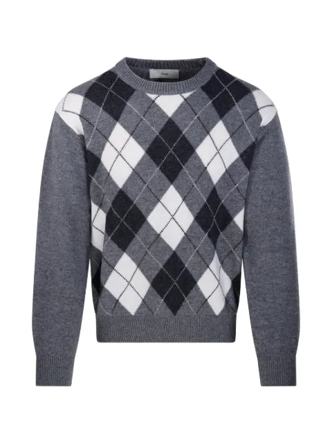 DUNST argyle-pattern sweater