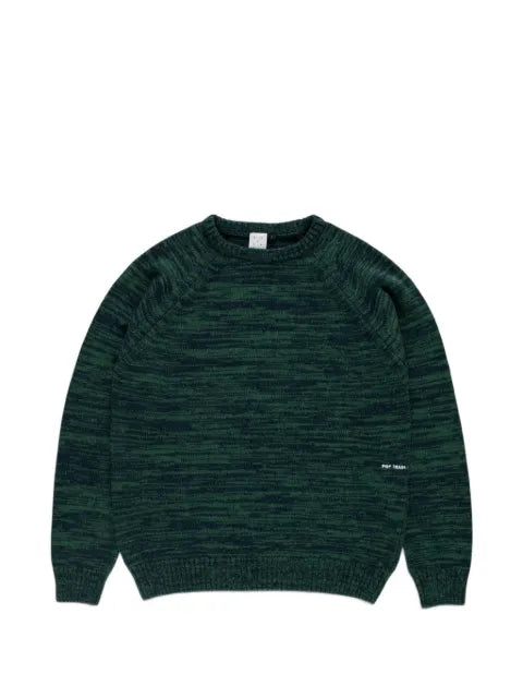 Pop Trading Company melange-knit logo-embroidered sweater