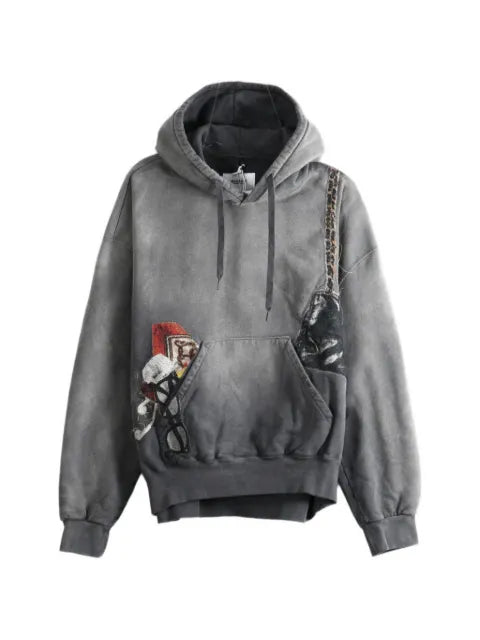 Doublet Twister faded patch-detail hoodie