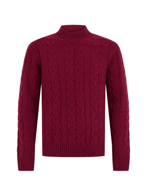slowear cable-knit mock-neck sweater