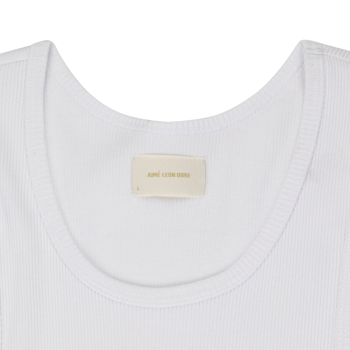 White Embroidered Logo Tank Top