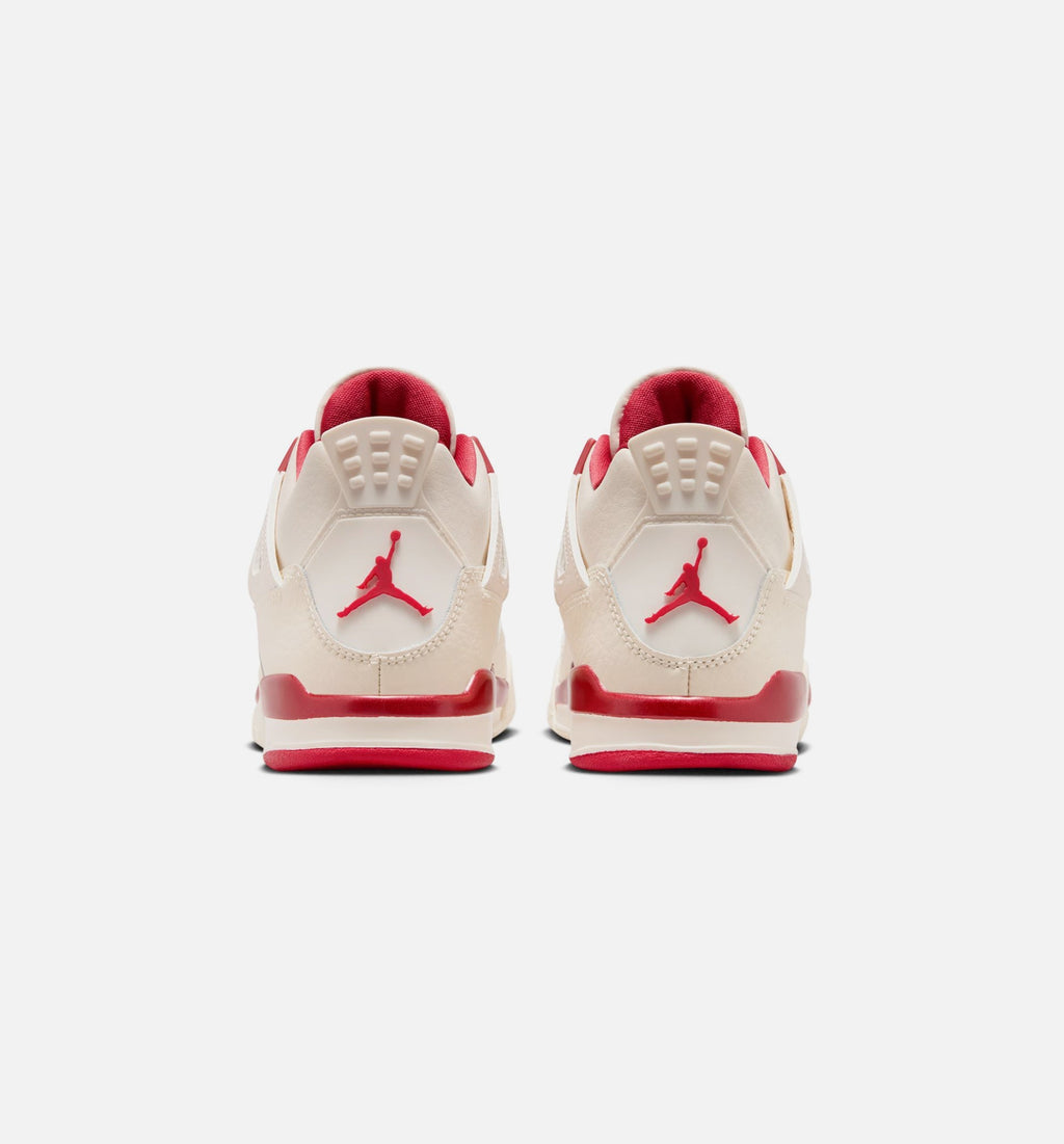 Air Jordan 4 Retro Valentine's Day | Preschool Lifestyle Shoe | Light Ivory/Canyon Rust/Siren Red