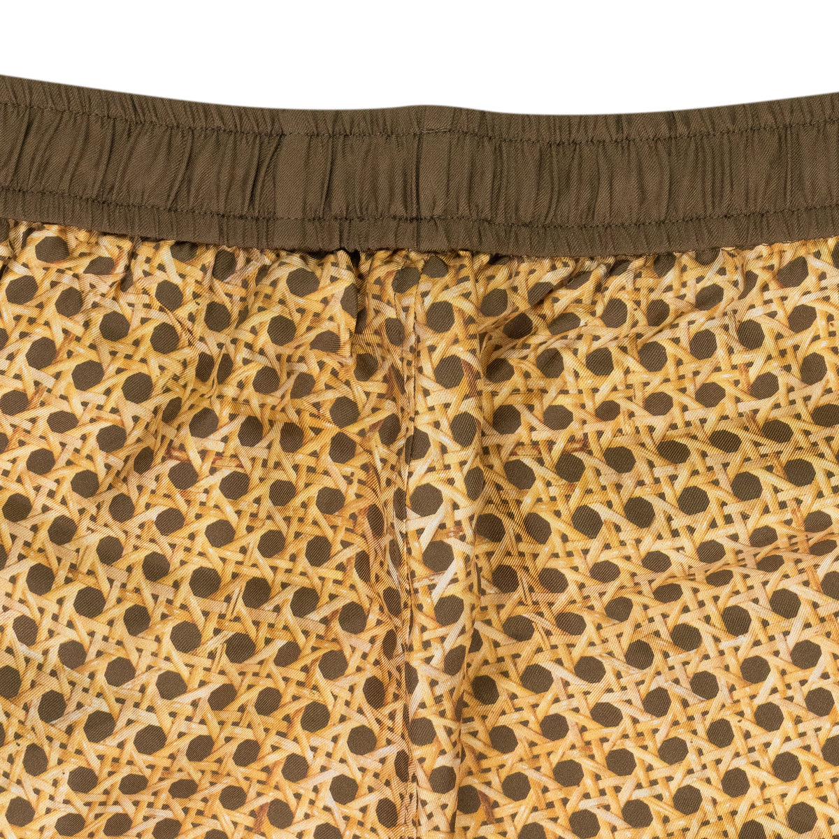 Brown Weave Pattern Silk Shorts