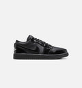 Air Jordan 1 Low Patent Elephant - Women's Lifestyle Shoe (Black/Black/White/Metallic Silver)