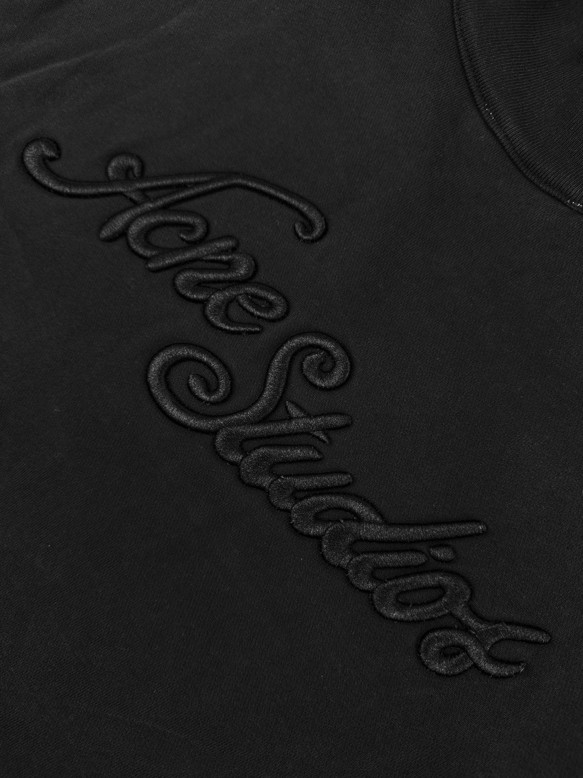 Acne Studios Full‑Zip Stand Collar Tone‑on‑Tone Script Sweat Jacket