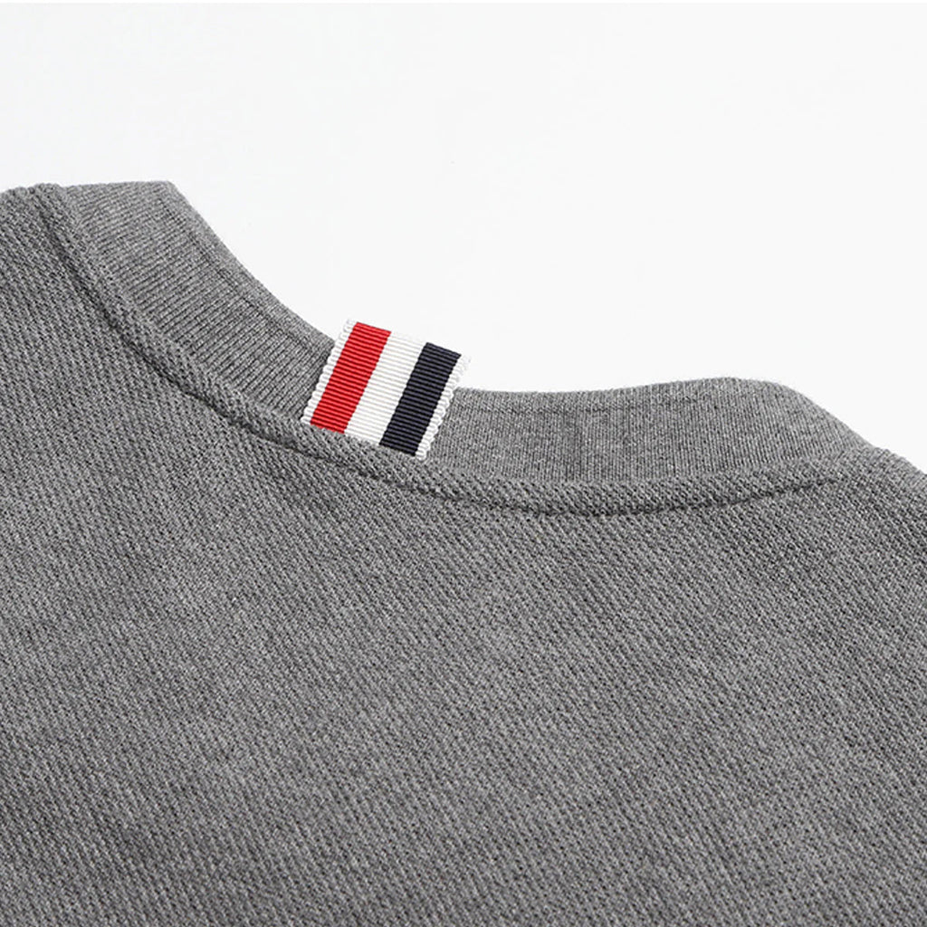 Men's Classic Four-Bar T-Shirt — Grey & Blue | Thom Browne