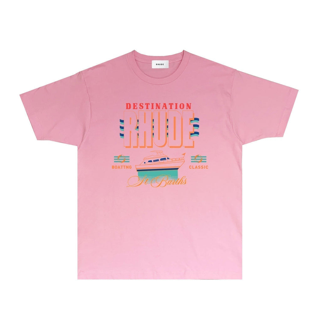 Rhude T-shirts Printed Trendy Pure Cotton