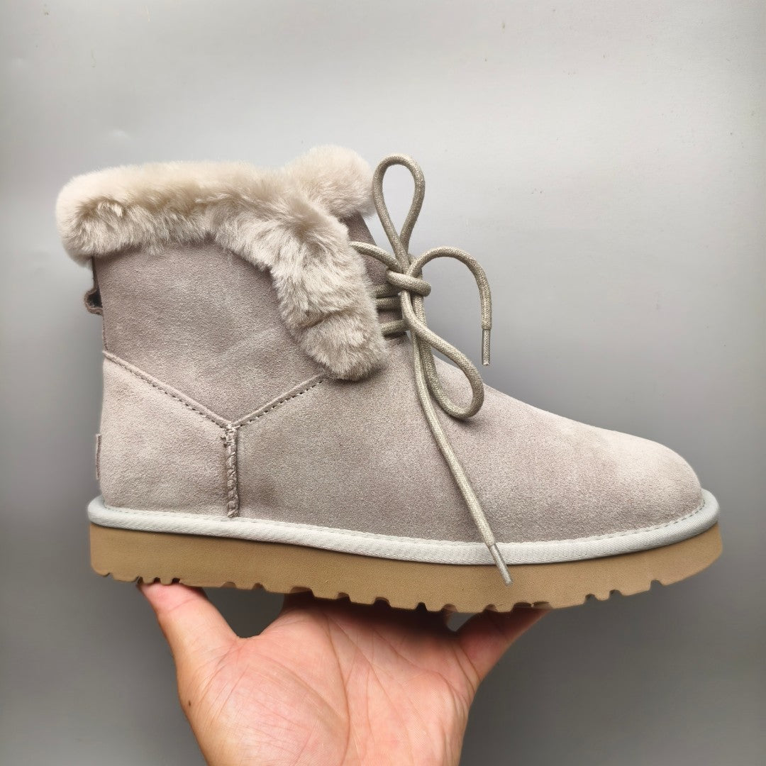Grey Mid-Top Lace-Up Casual Sneakers — New Arrival | In Stock