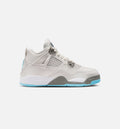 Air Jordan 4 Retro Blue Chill Preschool Lifestyle Shoes - Photon Dust/Blue Chill/Flat Pewter/White/Blue Tint
