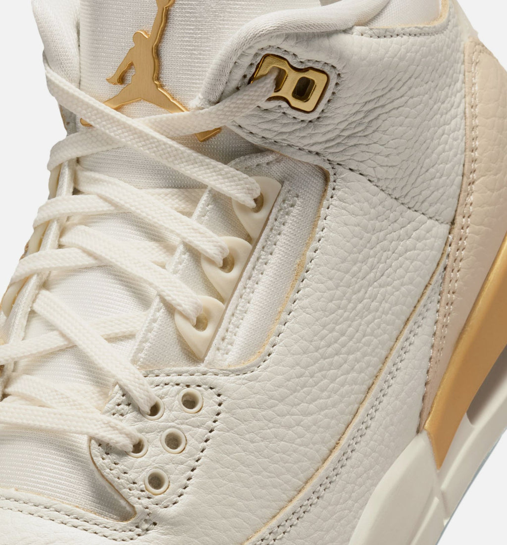 Air Jordan 3 Retro Sail & Pale Ivory Women's Lifestyle Shoe - Sail/Team Gold/Pale Ivory/Metallic Gold/Ice