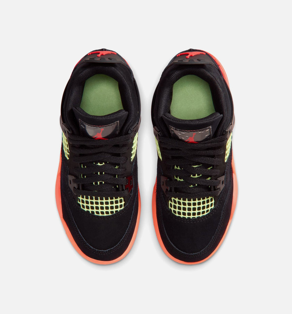 Air Jordan 4 Retro Black Infrared 23 Preschool Shoe - Black/Infrared 23/Bright Mango