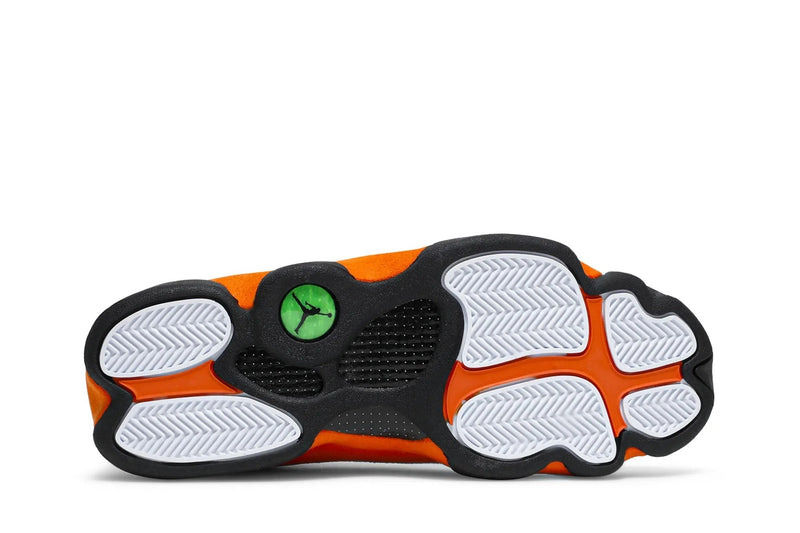 Air Jordan 13 Retro 'Starfish' – Vibrant Orange & Black AJ13 with Holographic Panther Eye & Paw Print Outsole
