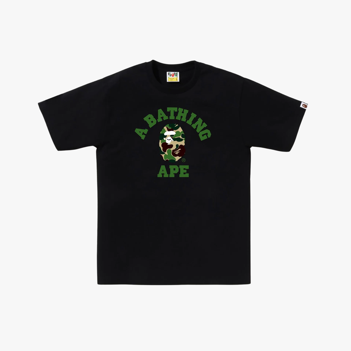 Bape Abc Camo College Tee Black/Green