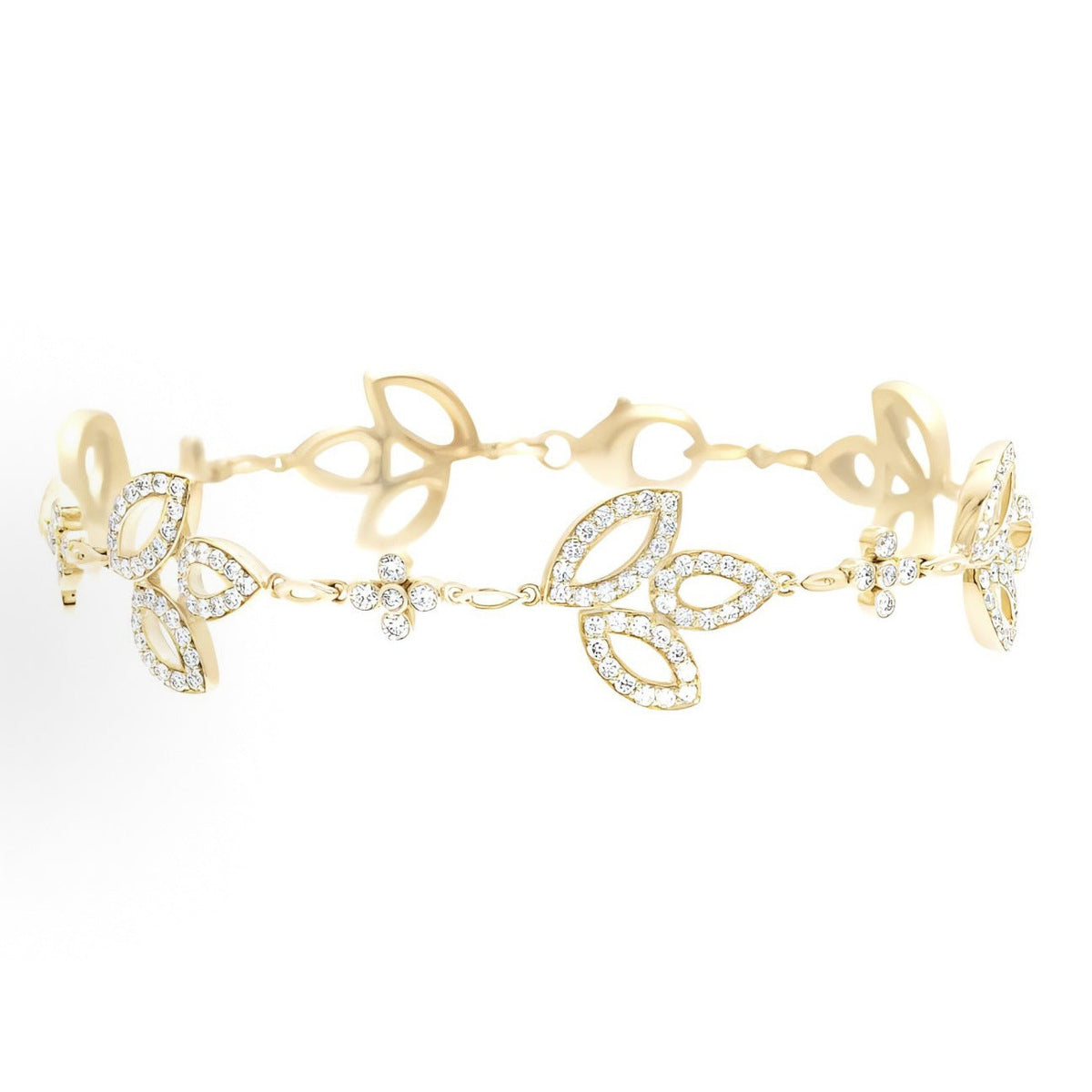 Harry Winston Style Leaf Cubic Zirconia Bracelet