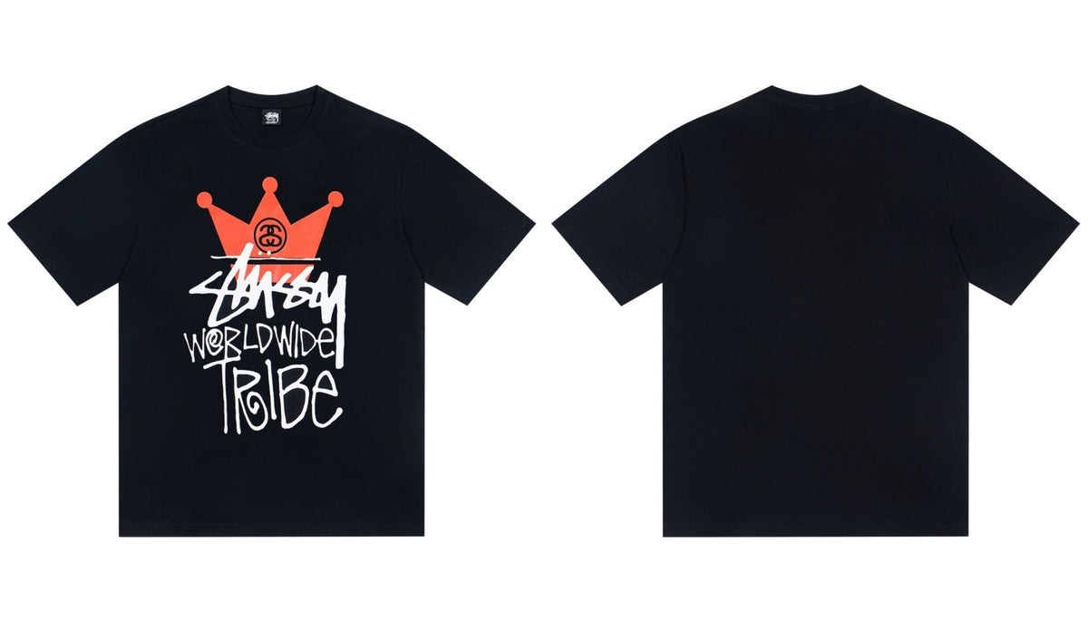 Stussy Worldwide Tribe Crown Front Graphic Short Sleeve Tee