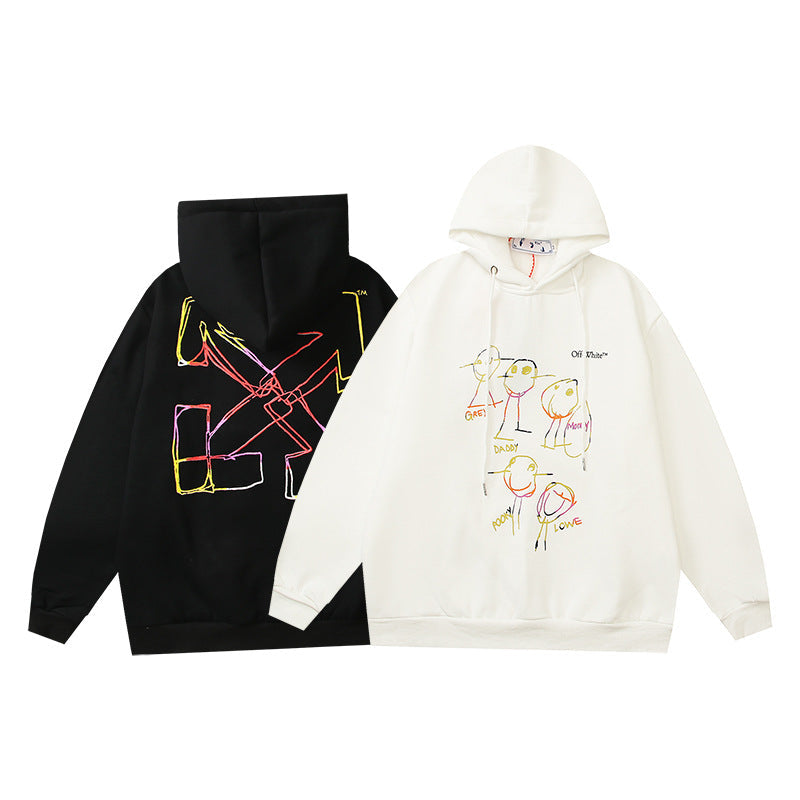 Off-White Arrow Graphic Print Hoodie Streetwear Unisex