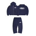 Corteiz Devil's Island BOXY Hoodie & Baggy Pants Set – Navy Blue