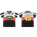 Corteiz Number 45 Athletic Jersey T-Shirt - Grey/Black/Red/Yellow