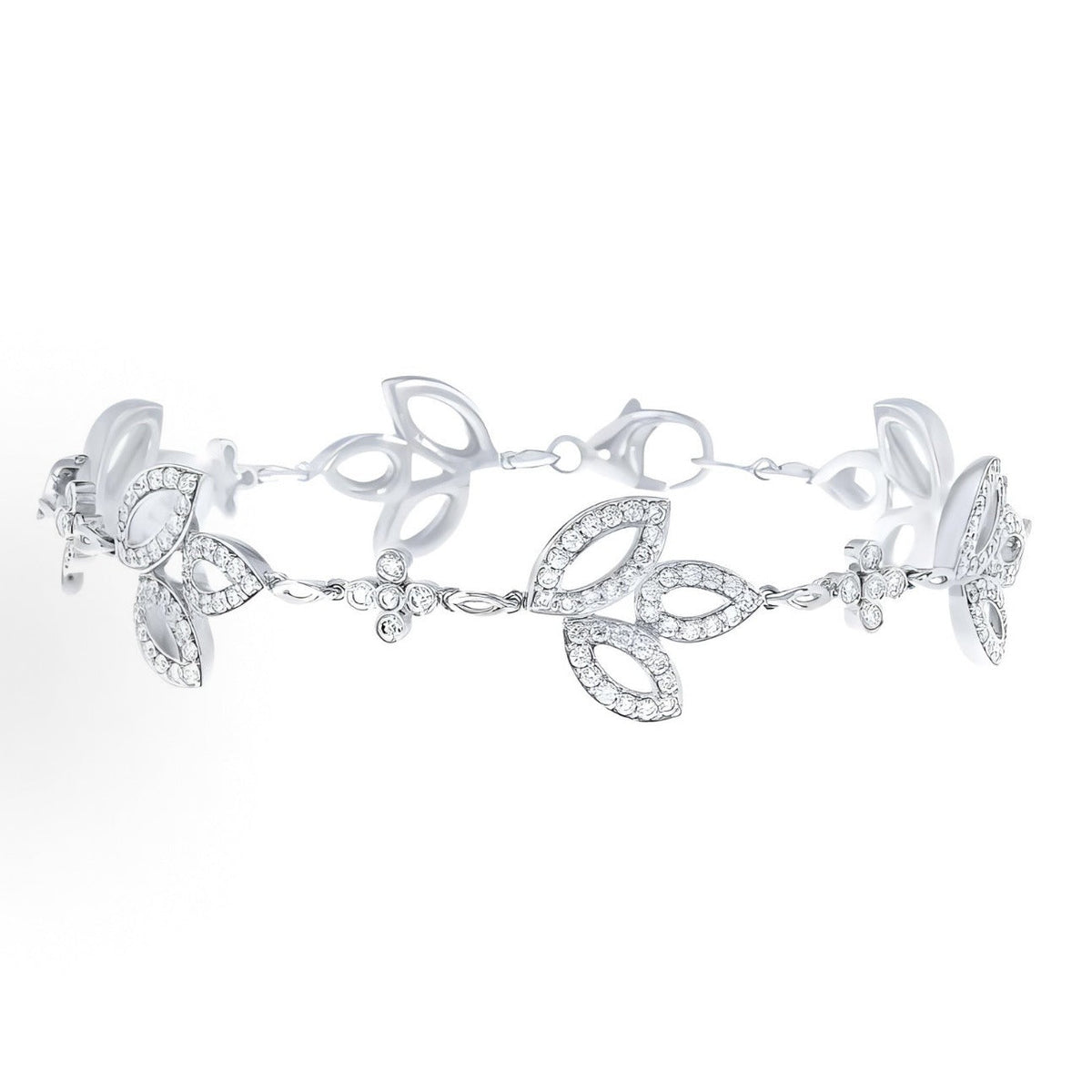 Harry Winston Style Leaf Cubic Zirconia Bracelet