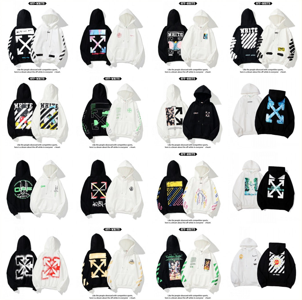 Off-White Arrow Graphic Print Hoodie Streetwear Unisex