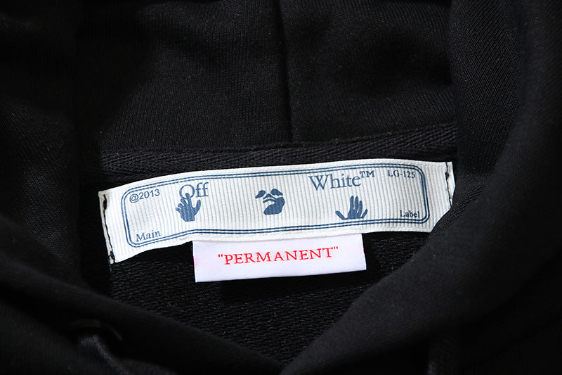 OFF WHITE Globe Hands Graphic Hoodie – White & Black