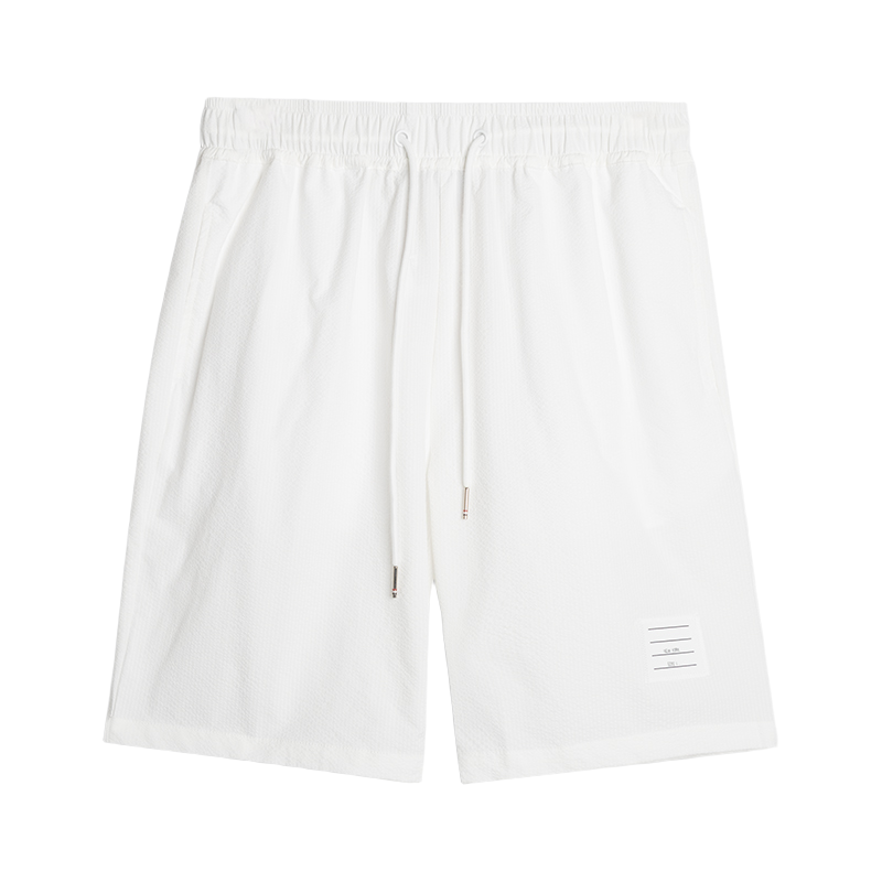 Thom Browne Style Seersucker Shorts - Lightweight Textured Summer Shorts