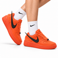 Nike Air Force 1 Low Orange Black Unisex Sneakers Style 13