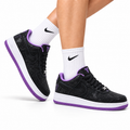 Nike Air Force 1 Low Black Purple Unisex Sneakers Style 06
