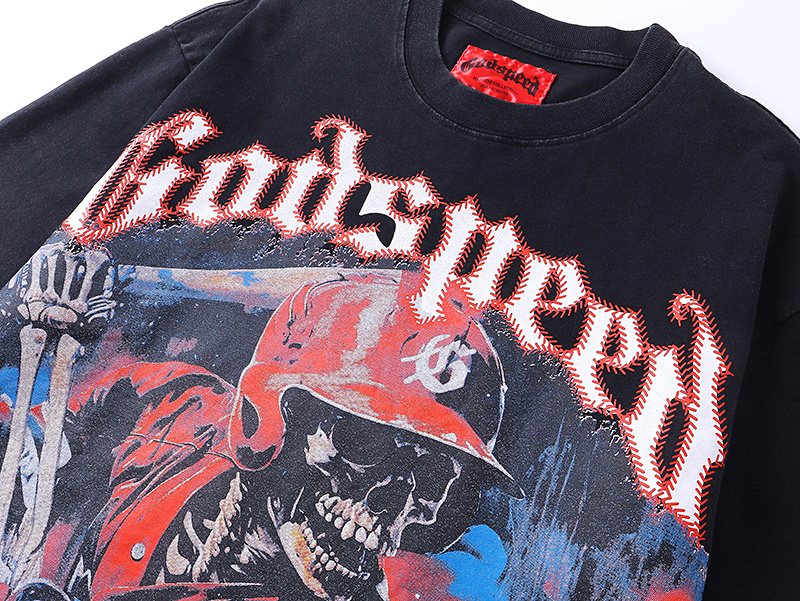 Godspeed Baseball Skull Graphic T-Shirt