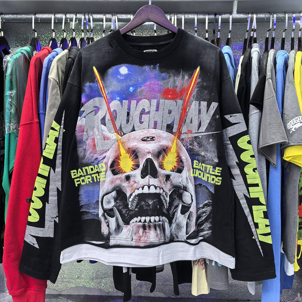 Rough Play Power Skull Long-Sleeve T-Shirt