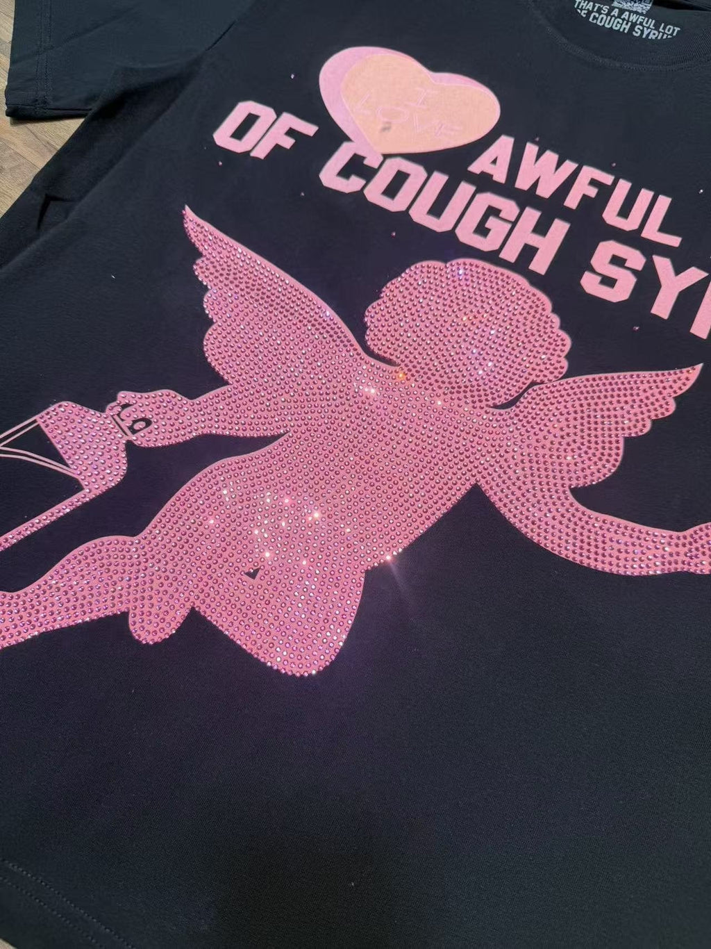 THAT'S A AWFUL LOT OF COUGH SYRUP Heart Cupid Graphic T-Shirt