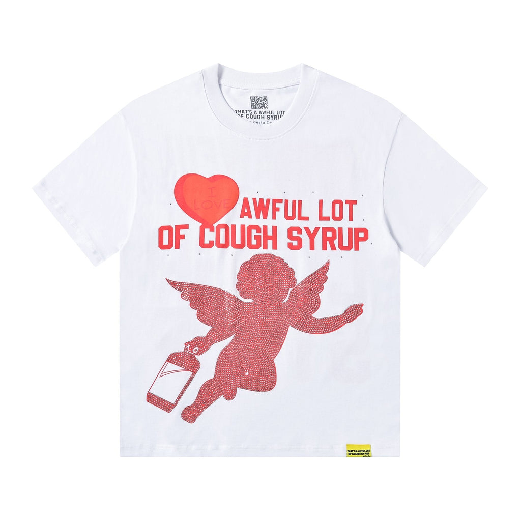 THAT'S A AWFUL LOT OF COUGH SYRUP Heart Cupid Graphic T-Shirt