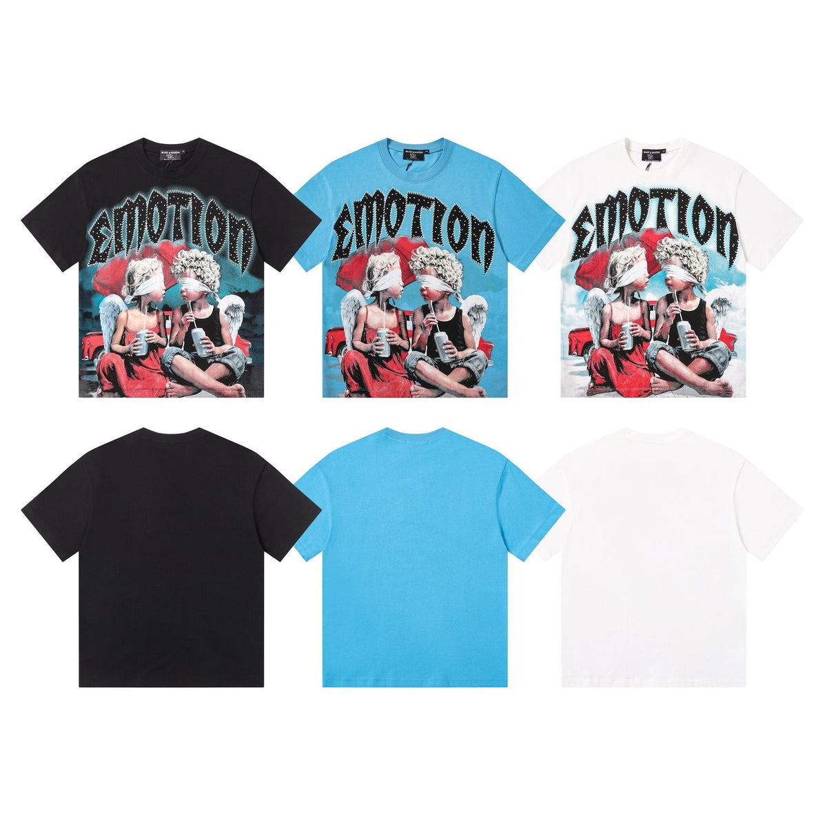 MIXED EMOTION Angel Graphic Short-Sleeve T-Shirt