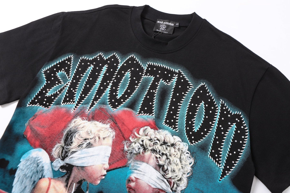 MIXED EMOTION Angel Graphic Short-Sleeve T-Shirt