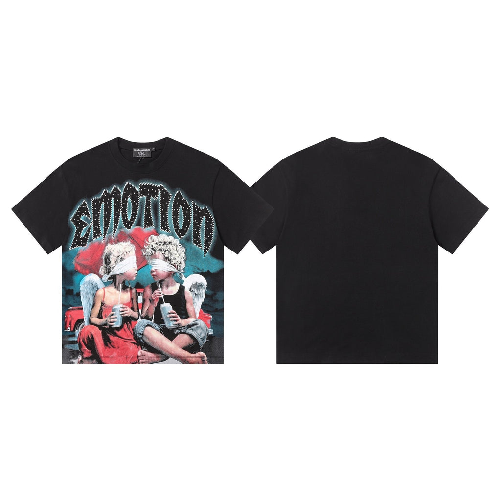 MIXED EMOTION Angel Graphic Short-Sleeve T-Shirt
