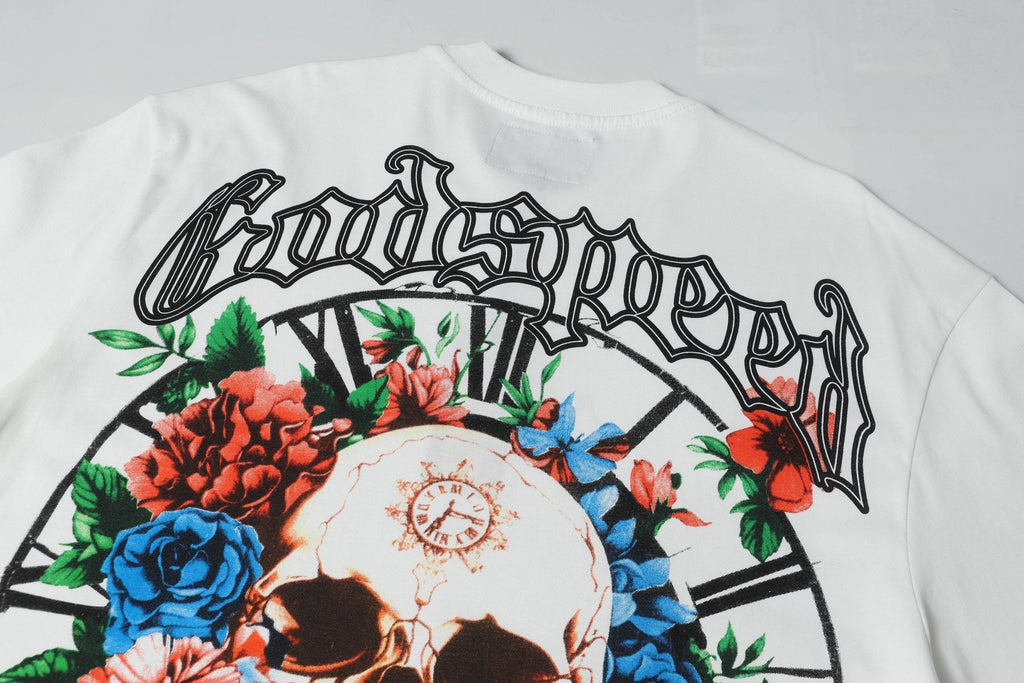 Godspeed Skull & Floral Graphic Short-Sleeve T-Shirt