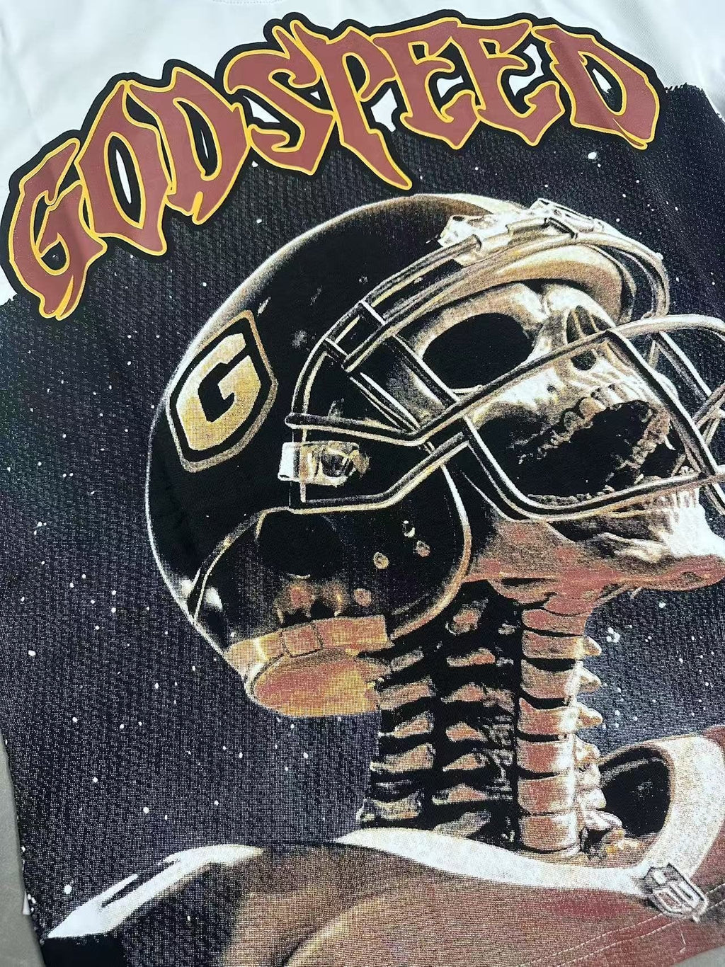 Godspeed Football Skeleton Graphic Short-Sleeve T-Shirt