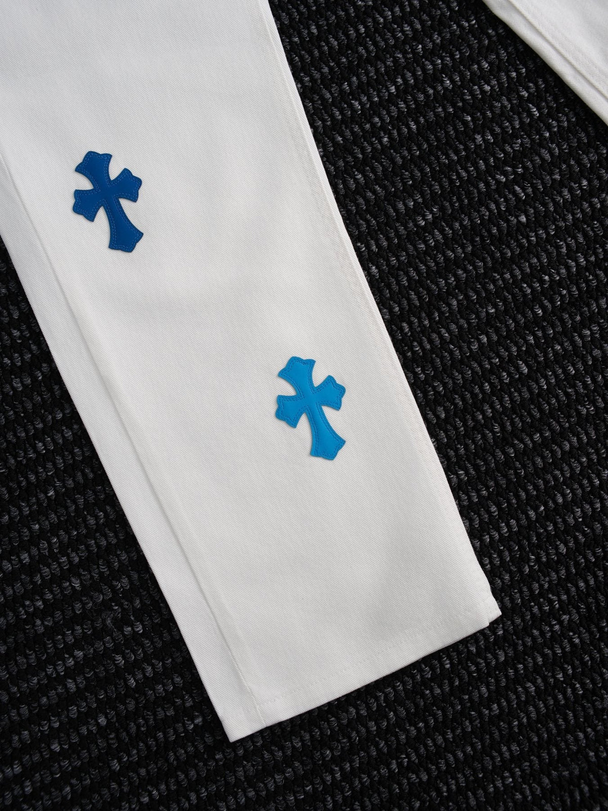 Chrome Hearts White Cross Patch Jeans