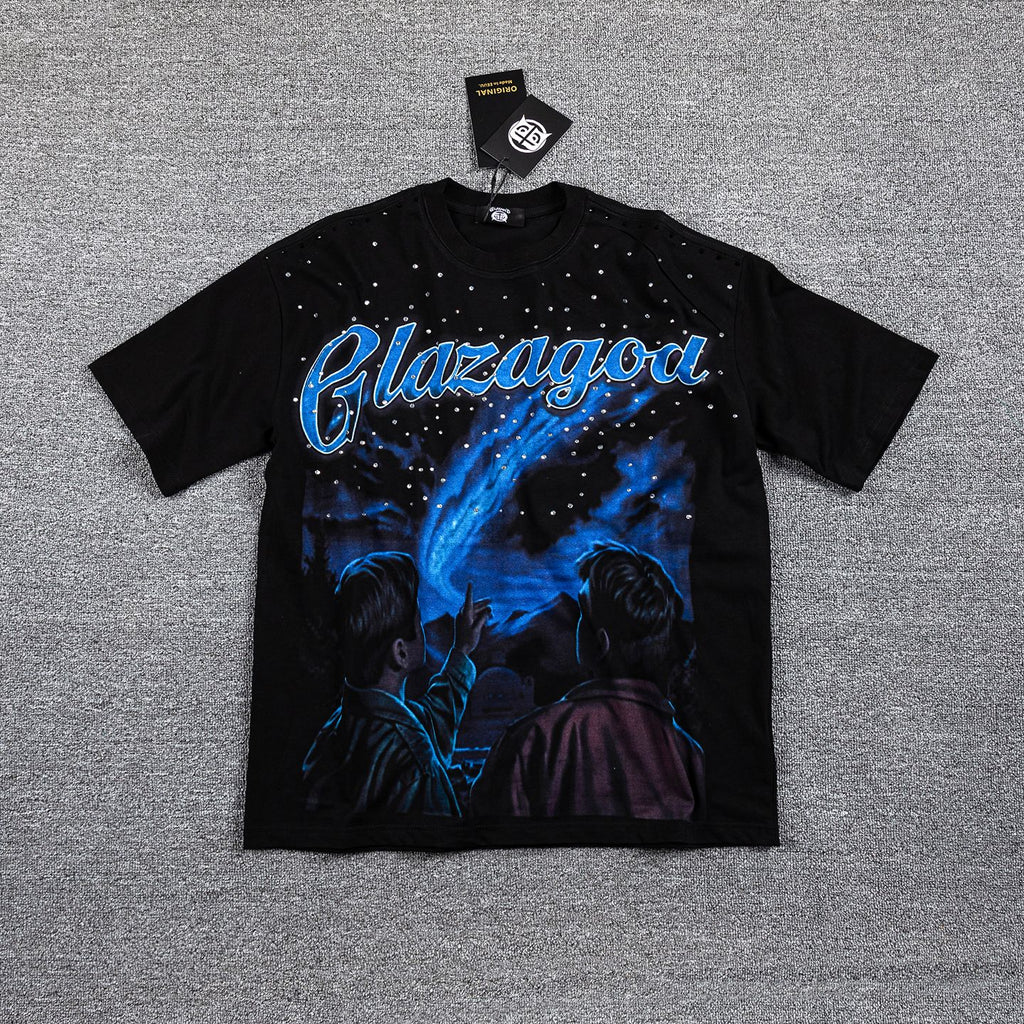 Glazagod Blue Graphic Short-Sleeve T-Shirt