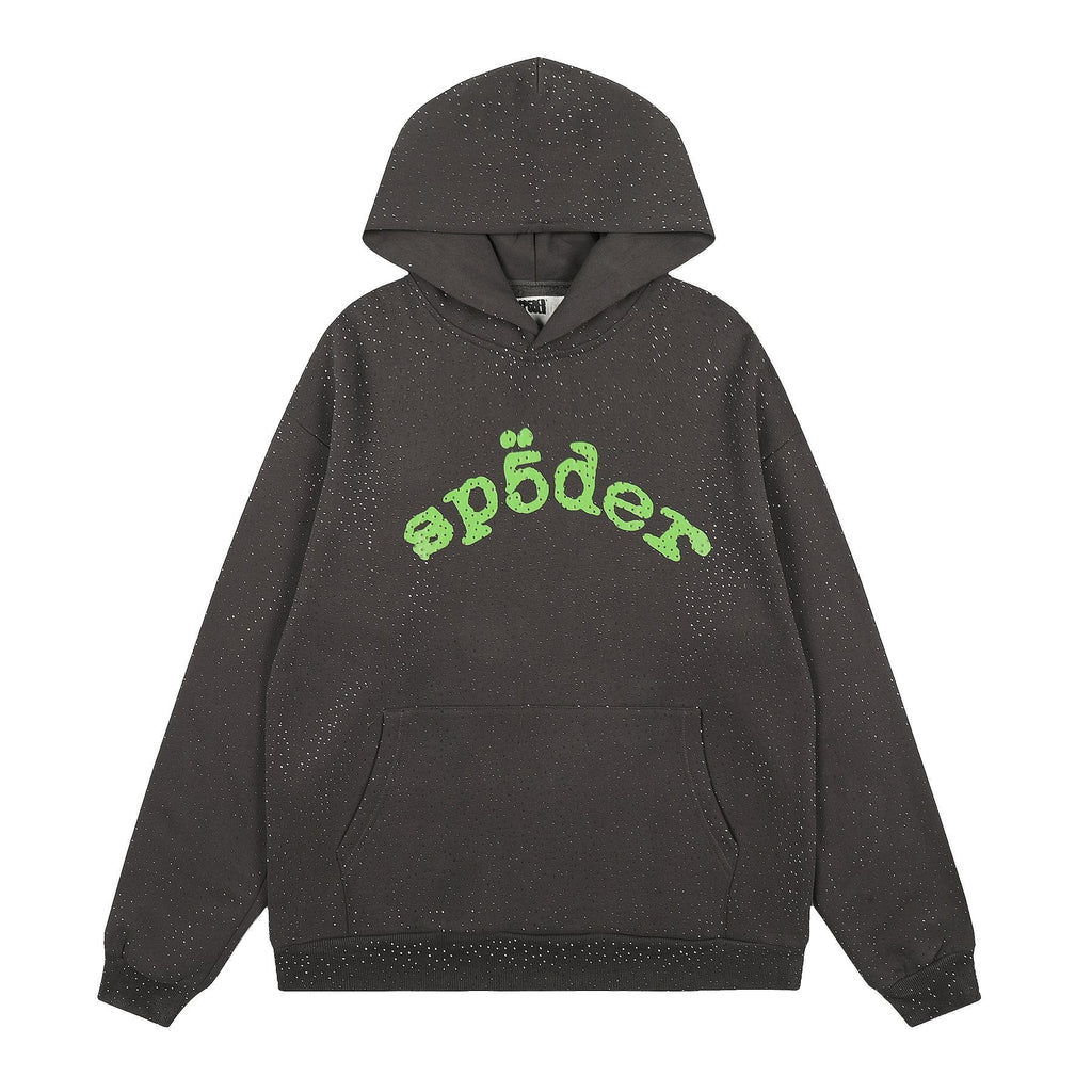 Sp5der Rhinestone Hoodie & Pants Matching Set