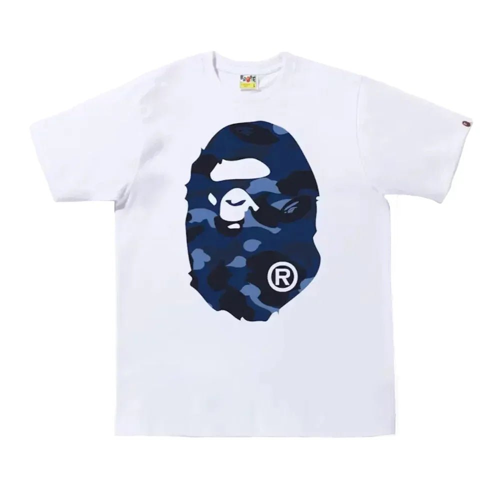 BAPE Color Camo Big Ape Head Tee White Blue