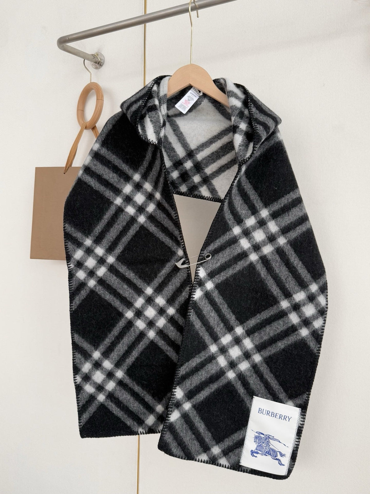 Burberry Style Classic Plaid Fringe Scarf