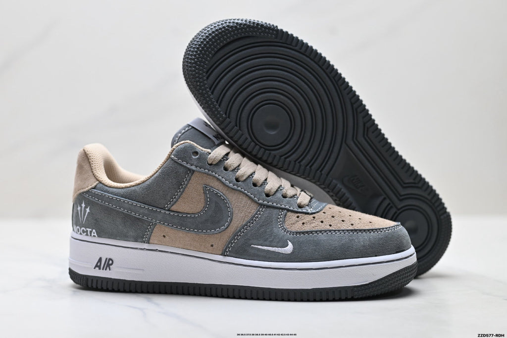 Nike Air Force 1 Low Gray Beige Unisex Sneakers Style 09