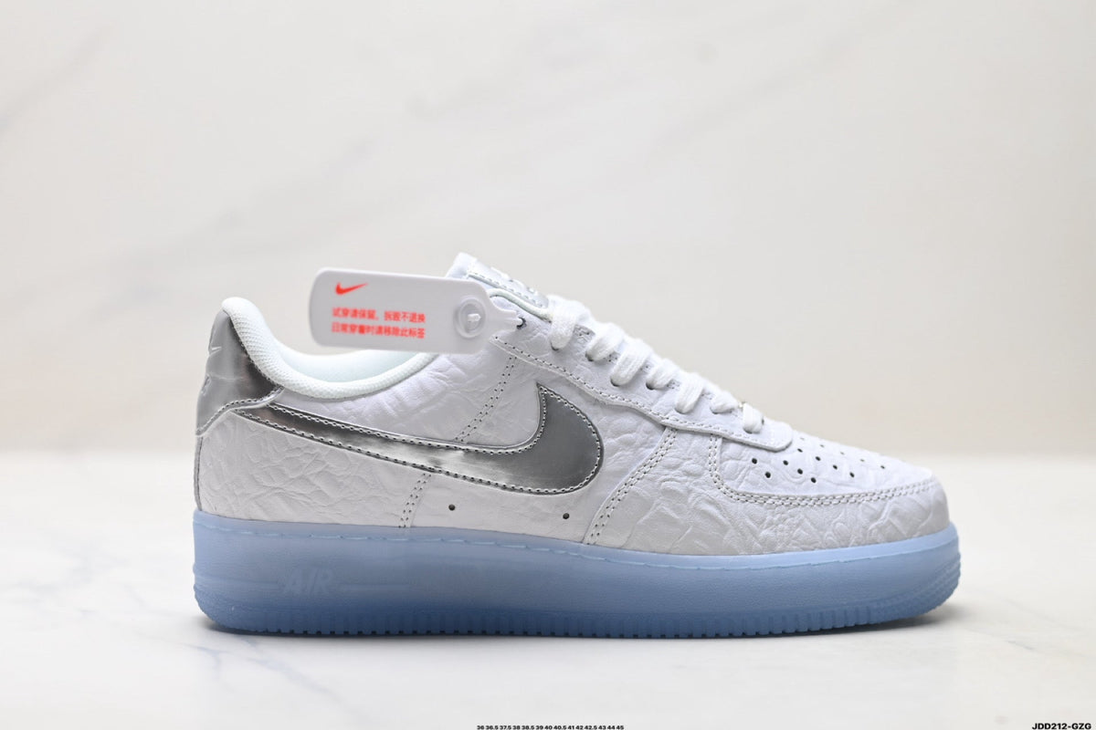 Nike Air Force 1 Low White Ice Blue Unisex Sneakers Style 06