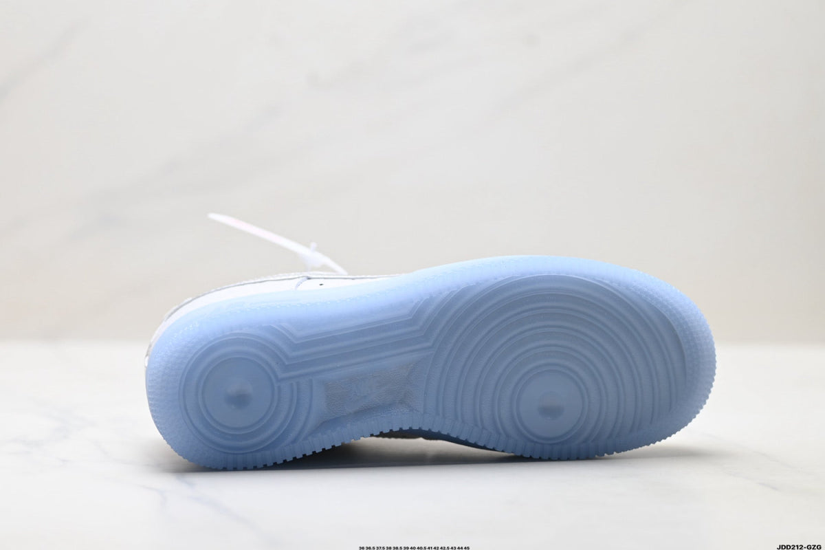 Nike Air Force 1 Low White Ice Blue Unisex Sneakers Style 06