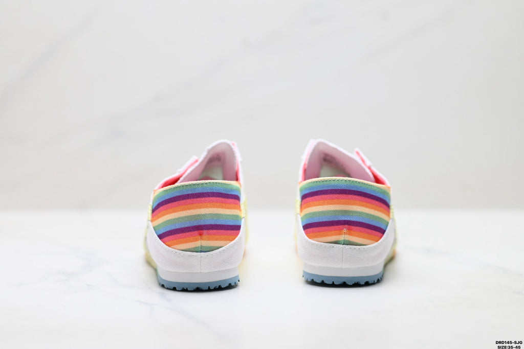 Onitsuka Tiger Retro Low Top White Pastel Rainbow Unisex Shoes Style 04