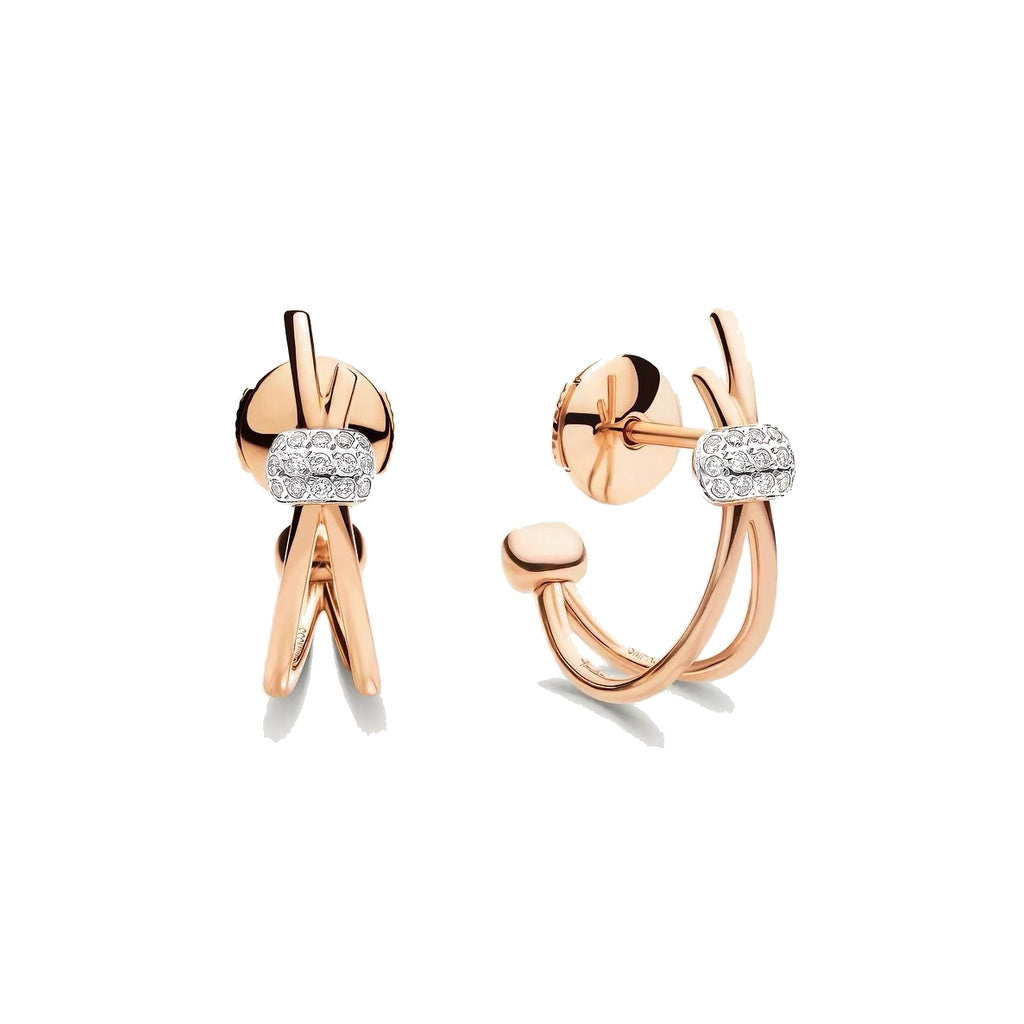 Pomellato Style Classic Cubic Zirconia 18K Gold-Plated Earrings