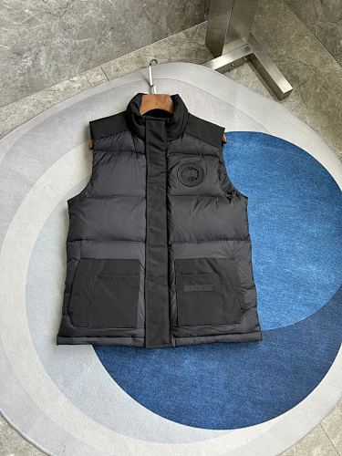 Canada Goose Charcoal Stand-Collar Puffer Vest with Patch Pockets