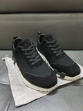 Men's Black Knit-Style Low-Top Sneakers